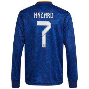 Real Madrid Hazard 7 Ude Trøje 2021-2022 - Langærmet