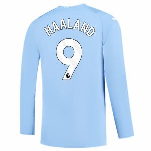 Manchester City Erling Haaland 9 Hjemme Trøjer 2023 2024 – Fodboldtrøjer(LS)